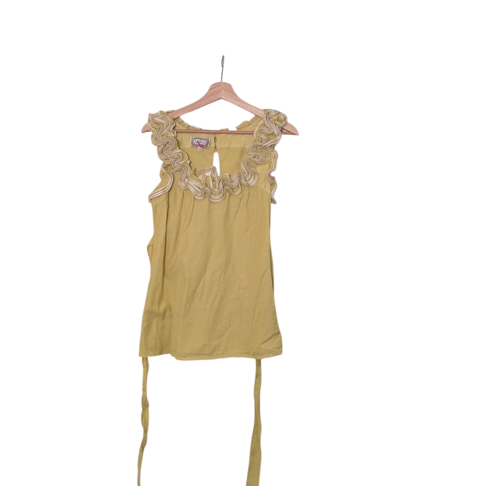 Yoana Baraschi Yellow Ruffle Blouse, XS